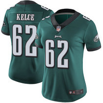 Women's Nike Philadelphia Eagles #62 Jason Kelce Green Vapor Untouchable Authentic Stitched NFL Jersey