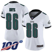 Women's Nike Philadelphia Eagles #86 Zach Ertz 100th Season White Vapor Untouchable Authentic stitched NFL jersey