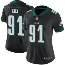 Women's Nike Philadelphia Eagles #91 Fletcher Cox Black Vapor Untouchable Authentic Stitched NFL Jersey