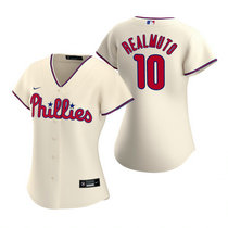 Women's Nike Philadelphia Phillies #10 J.T. Realmuto Cream Game Authentic Stitched MLB Jersey