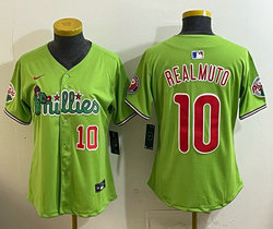 Women's Nike Philadelphia Phillies #10 J.T. Realmuto Green Phanatic MLB Jerseys