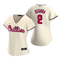 Women's Nike Philadelphia Phillies #2 Jean Segura Cream Game Authentic Stitched MLB Jersey