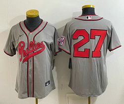 Women's Nike Philadelphia Phillies #27 Gray no name 2026 Field Of Dreams Stadium Jersey