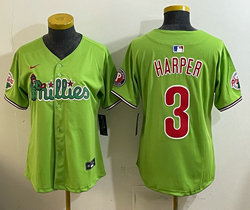 Women's Nike Philadelphia Phillies #3 Bryce Harper Green Phanatic MLB Jerseys