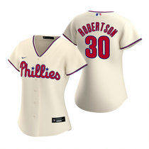 Women's Nike Philadelphia Phillies #30 David Robertson Cream Game Authentic Stitched MLB Jersey