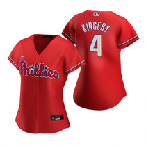 Women's Nike Philadelphia Phillies #4 Scott Kingery Red Game Authentic Stitched MLB Jersey