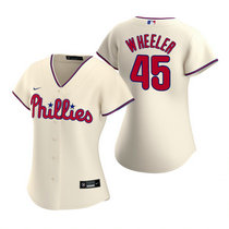 Women's Nike Philadelphia Phillies #45 Zack Wheeler Cream Game Authentic Stitched MLB Jersey