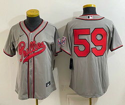 Women's Nike Philadelphia Phillies #59 Gray no name 2026 Field Of Dreams Stadium Jersey