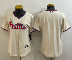 Women's Nike Philadelphia Phillies Blank Cream Game Authentic Stitched MLB Jersey