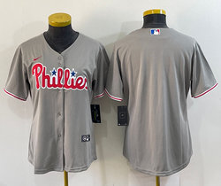 Women's Nike Philadelphia Phillies Blank Gray Game Authentic Stitched MLB Jersey
