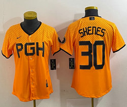 Women's Nike Pittsburgh Pirates #30 Paul Skenes Gold City Game Authentic stitched MLB jersey