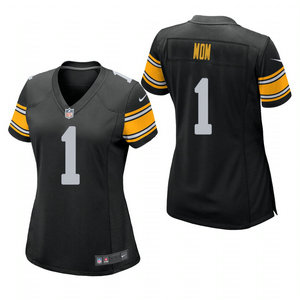 Women's Nike Pittsburgh Steelers #1 Dad Black 2021 Mother's Day Authentic Stitched NFL Jersey