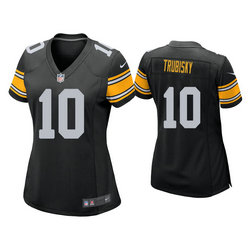 Women's Nike Pittsburgh Steelers #10 Mitchell Trubisky Black Vapor Untouchable Authentic Stitched NFL Jersey