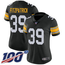 Women's Nike Pittsburgh Steelers #39 Minkah Fitzpatrick 100th Season Black New Vapor Untouchable Authentic stitched NFL jersey