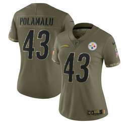 Women's Nike Pittsburgh Steelers #43 Troy Polamalu 2022 salute to service Authentic Stitched NFL Jersey