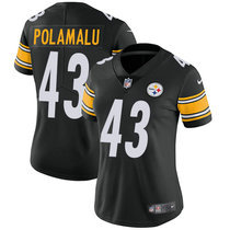 Women's Nike Pittsburgh Steelers #43 Troy Polamalu Black Vapor Untouchable Limited Authentic Stitched NFL Jersey