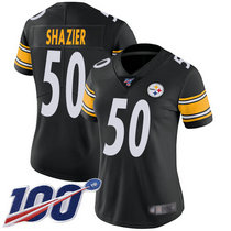 Women's Nike Pittsburgh Steelers #50 Ryan Shazier 100th Season Black Vapor Untouchable Authentic Stitched NFL Jersey