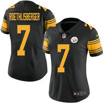 Women's Nike Pittsburgh Steelers #7 Ben Roethlisberger Limited Black Rush Authentic Stitched NFL jersey