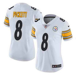 Women's Nike Pittsburgh Steelers #8 Kenny Pickett White Vapor Untouchable Authentic Stitched NFL Jersey