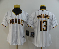 Women's Nike San Diego Padres #13 Manny Machado White Game Authentic Stitched MLB Jersey