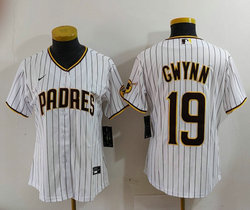 Women's Nike San Diego Padres #19 Tony Gwynn White Game Authentic Stitched MLB Jersey