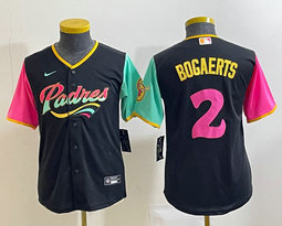 Women's Nike San Diego Padres #2 Xander Bogaerts Black City Authentic Stitched MLB Jersey