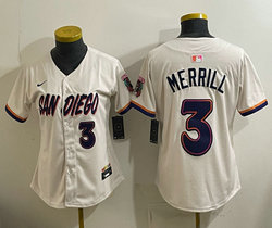 Women's Nike San Diego Padres #3 Jackson Merrill Cream 2026 City MLB Jersey
