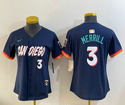 Women's Nike San Diego Padres #3 Jackson Merrill Button 2026 City MLB Jersey