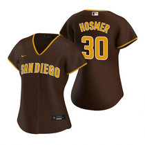 Women's Nike San Diego Padres #30 Eric Hosmer Brown Game Authentic Stitched MLB Jersey