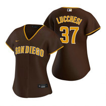 Women's Nike San Diego Padres #37 Joey Lucchesi Brown Game Authentic Stitched MLB Jersey