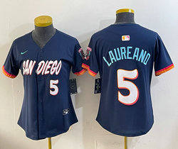 Women's Nike San Diego Padres #5 Ramón Laureano Button 2026 City MLB Jersey