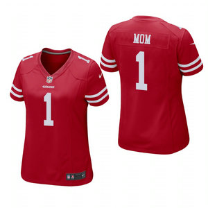 Women's Nike San Francisco 49ers #1 Dad Red 2021 Mother's Day Authentic Stitched NFL Jersey