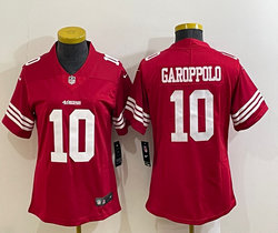 Women's Nike San Francisco 49ers #10 Jimmy Garoppolo Red 2022 Vapor Untouchable Authentic Stitched NFL Jerseys