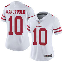 Women's Nike San Francisco 49ers #10 Jimmy Garoppolo White Vapor Untouchable With Team Patch Authentic Stitched NFL jersey