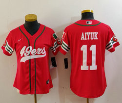 Women's Nike San Francisco 49ers #11 Brandon Aiyuk Red Joint Mexico Authentic Stitched baseball jersey