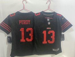 Women's Nike San Francisco 49ers #13 Brock Purdy Black Vapor Untouchable Authentic stitched NFL jersey