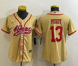 Women's Nike San Francisco 49ers #13 Brock Purdy Yellow Joint Authentic Stitched NFL Jerseys