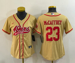 Women's Nike San Francisco 49ers #23 Christian McCaffrey Yellow Joint Authentic Stitched NFL Jerseys