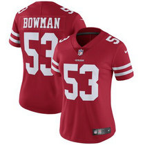 Women's Nike San Francisco 49ers #53 NaVorro Bowman Red Vapor Untouchable With Team Patch Authentic Stitched NFL Jersey