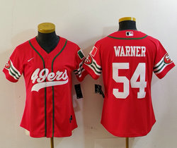 Women's Nike San Francisco 49ers #54 Fred Warner Red Joint Mexico Authentic Stitched baseball jersey