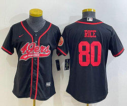 Women's Nike San Francisco 49ers #80 Jerry Rice Black Joint Authentic Stitched NFL Jerseys