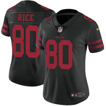 Women's Nike San Francisco 49ers #80 Jerry Rice Black Vapor Untouchable Authentic Stitched NFL Jersey