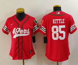 Women's Nike San Francisco 49ers #85 George Kittle Red Joint Mexico Authentic Stitched baseball jersey