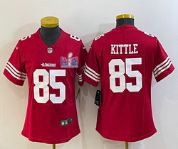 Women's Nike San Francisco 49ers #85 George Kittle Red With 2024 Super Bowl (LVIII ) patch Jersey