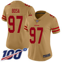 Women's Nike San Francisco 49ers #97 Nick Bosa 100th Season Inverted Legend Vapor Untouchable Authentic Stitched NFL jersey
