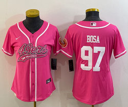 Women's Nike San Francisco 49ers #97 Nick Bosa Pink Joint Authentic Stitched baseball jersey