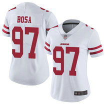 Women's Nike San Francisco 49ers #97 Nick Bosa White Vapor Untouchable With Team Patch Authentic Stitched NFL Jersey