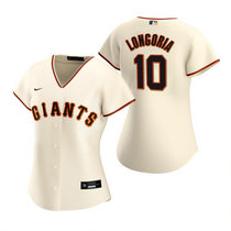 Women's Nike San Francisco Giants #10 Evan Longoria Cream Game Authentic Stitched MLB Jersey