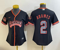 Women's Nike San Francisco Giants #2 Willy Adames Black 2026 Stadium Jersey