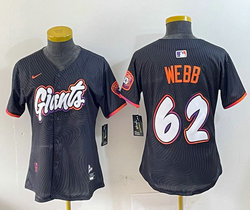 Women's Nike San Francisco Giants #62 Logan Webb Black 2(II) Joint MLB Jersey